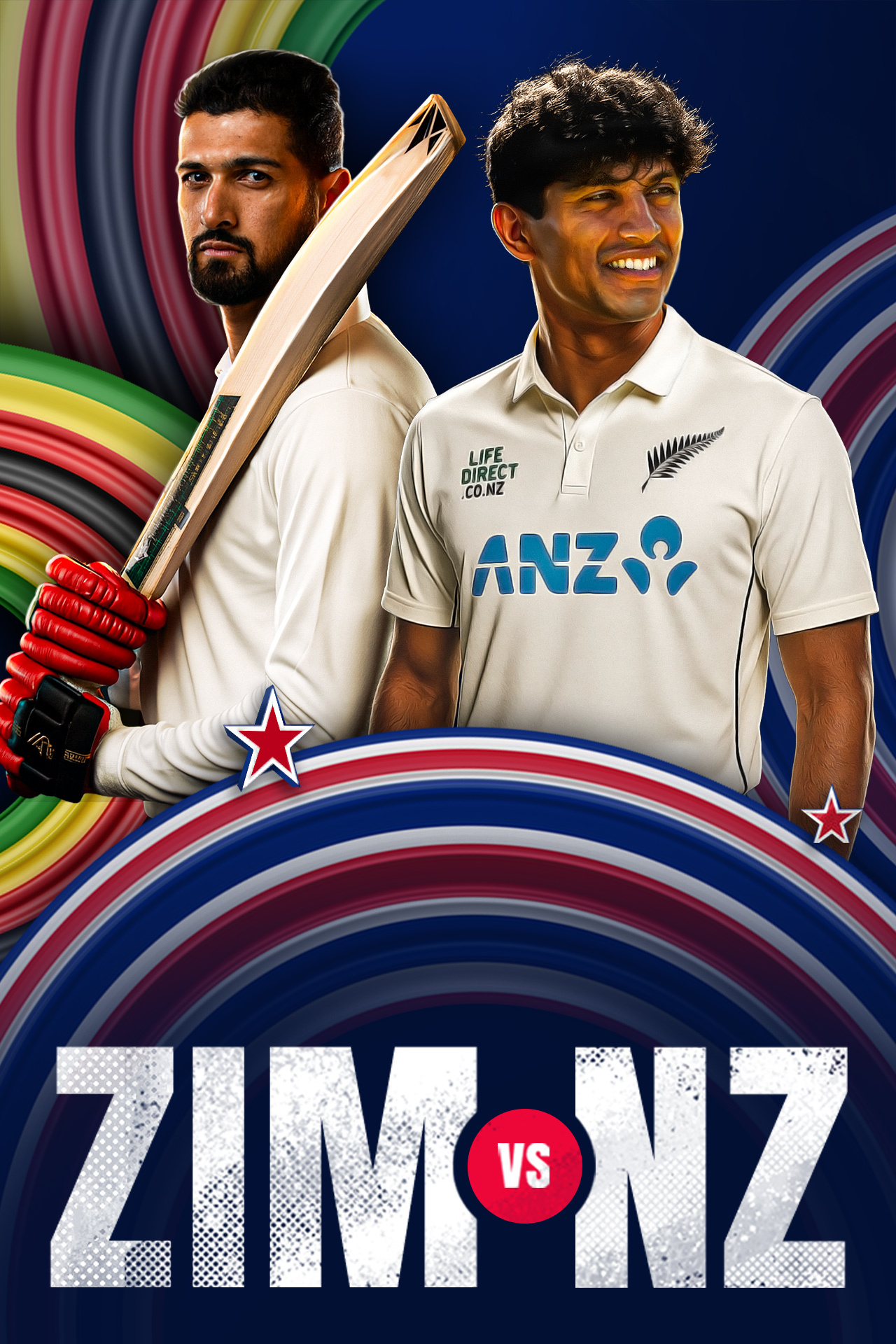 New zealand tour of zimbabwe, 2025 cricket vertical banner