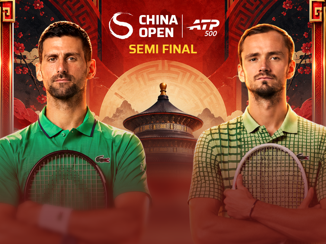 Djokovic vs medvedev of atp 500 - china open 2026 banner