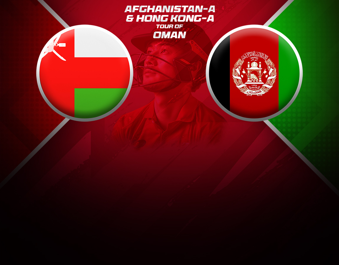 Match 3 of afghanistan a and hong kong a tour of oman, 2024: oman vs afghanistan a banner