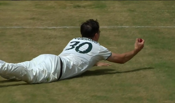 One-Hand Wonder! Cummins snatched a screamer