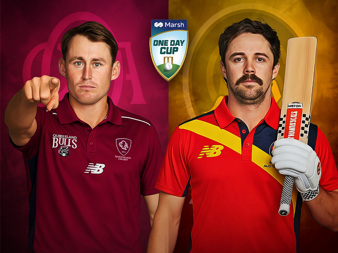 Match 19 of one day cup, 2025-26: queensland vs south australia banner