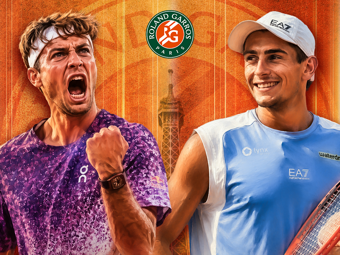 Arnaldi vs cobolli of roland garros 2026 banner