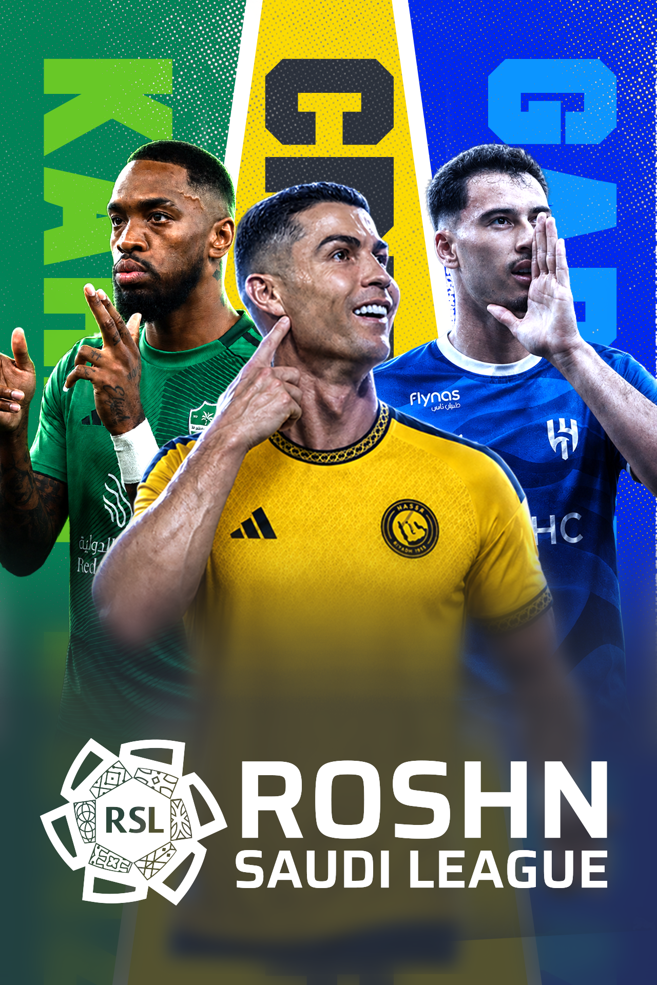 Roshn saudi league 2026-2027 football vertical banner