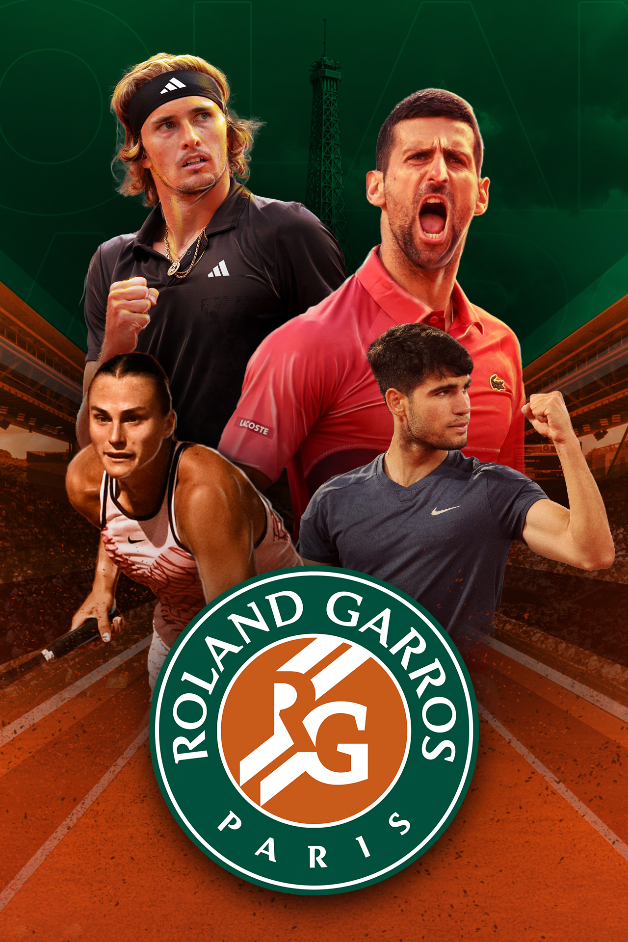 Roland garros 2025 tennis vertical banner