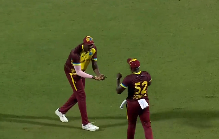 Rope-edge brilliance! Powell and Holder produced a screamer