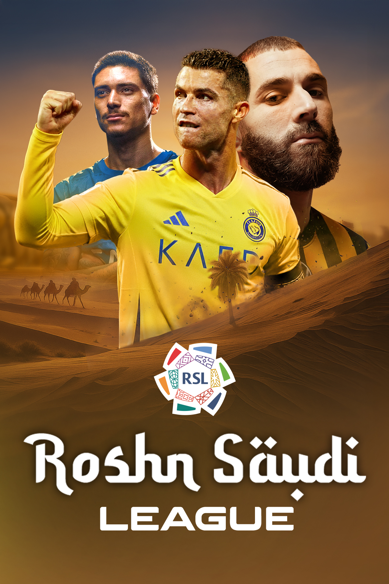 Roshn saudi league 2025-2026 football vertical banner