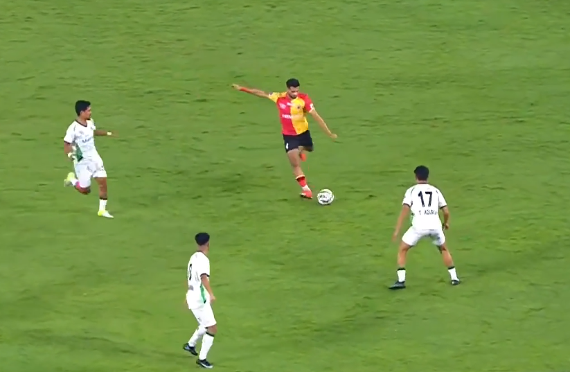 LONG-RANGE BEAUTY! Anwar Ali opens the scoring for East Bengal