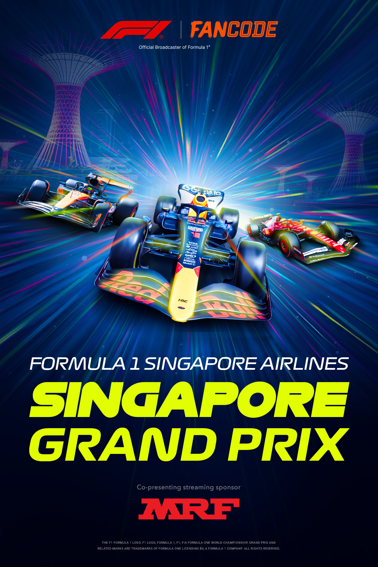F1 singapore airlines singapore grand prix 2025 formula1 vertical banner