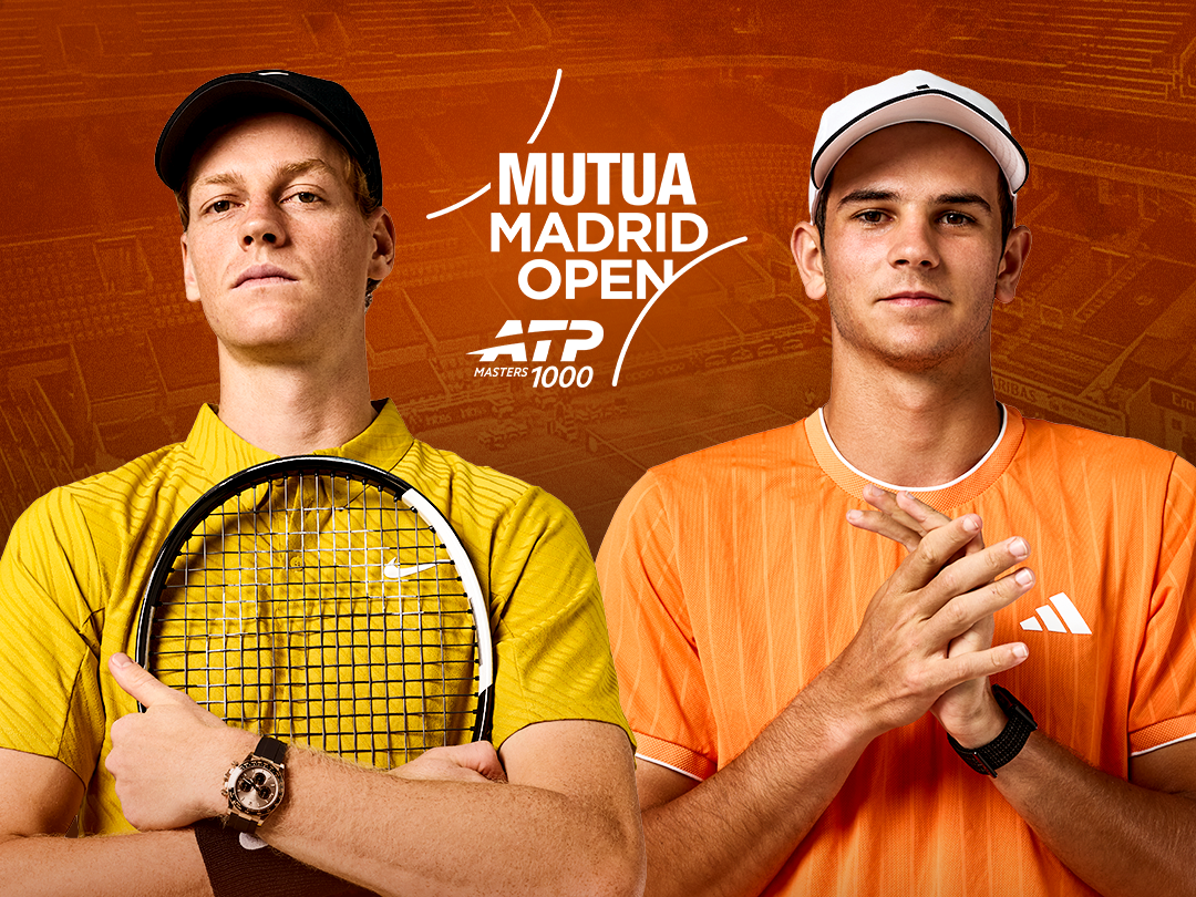 Sinner vs jodar of atp masters mutua madrid open 2026 banner