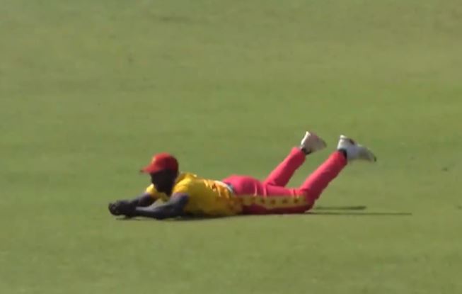 BRILLIANT! Tony Munyonga plucked a superb catch in the deep