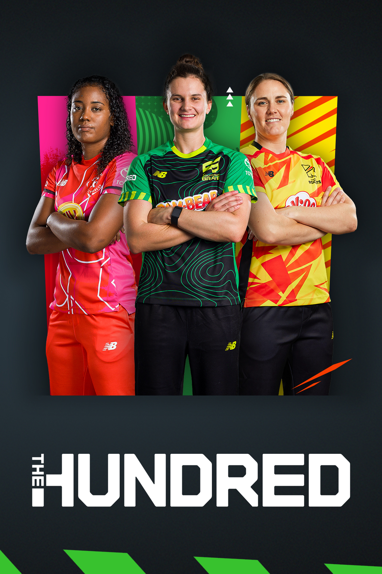 The hundred women, 2025 cricket vertical banner