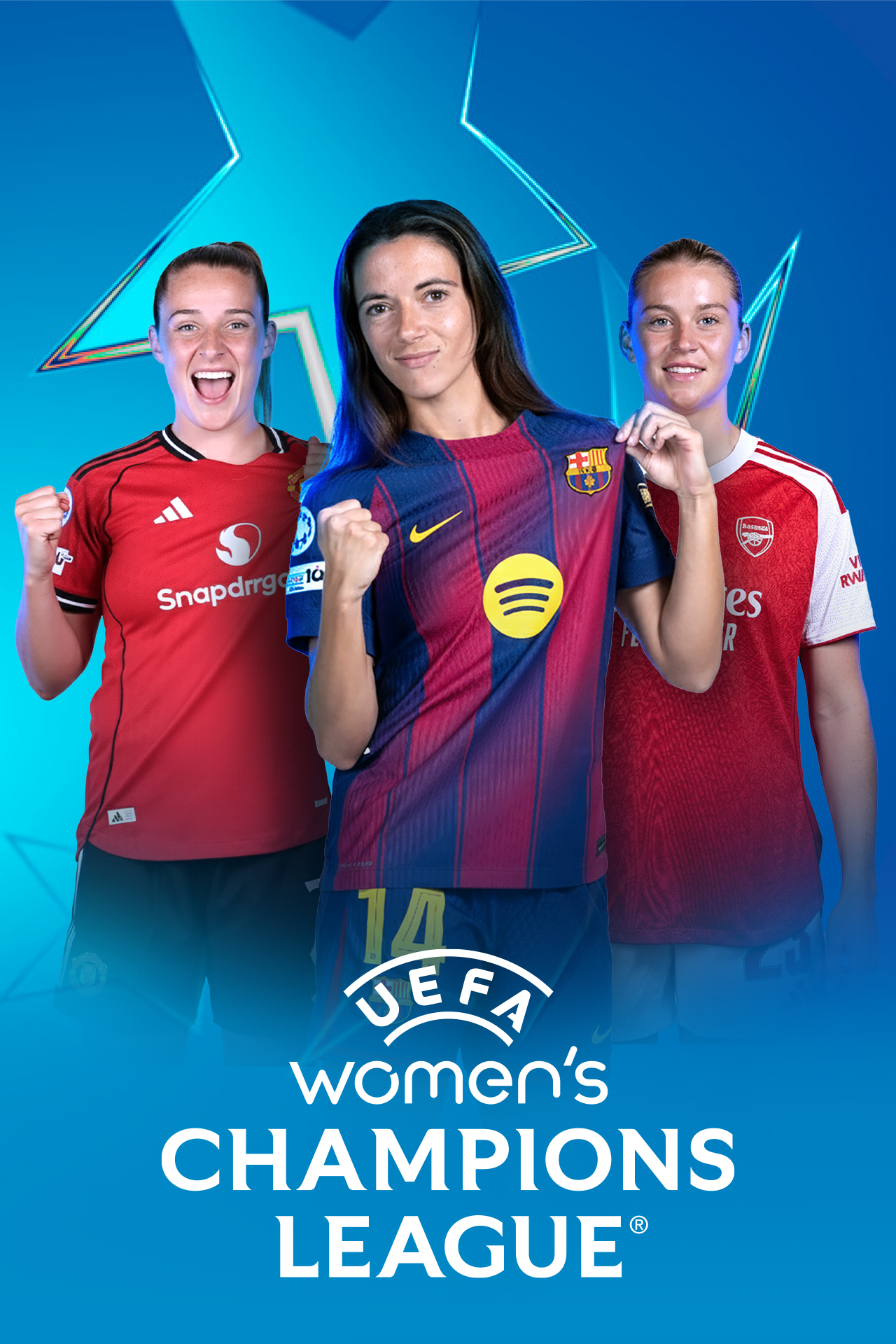 Uefa women's champions league 2025-26 football vertical banner