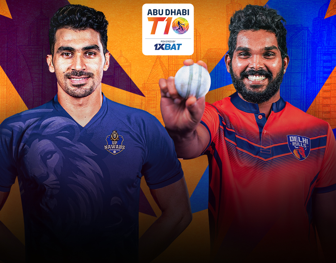 Eliminator 1 of abu dhabi t10 league, 2024: up nawabs vs delhi bulls banner