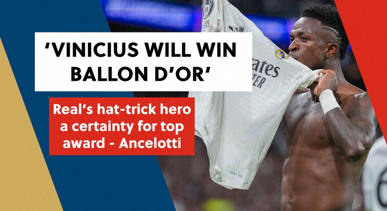 Ancelotti hails Vinicius Jr after hat-trick in 5-2 victory over Dortmund