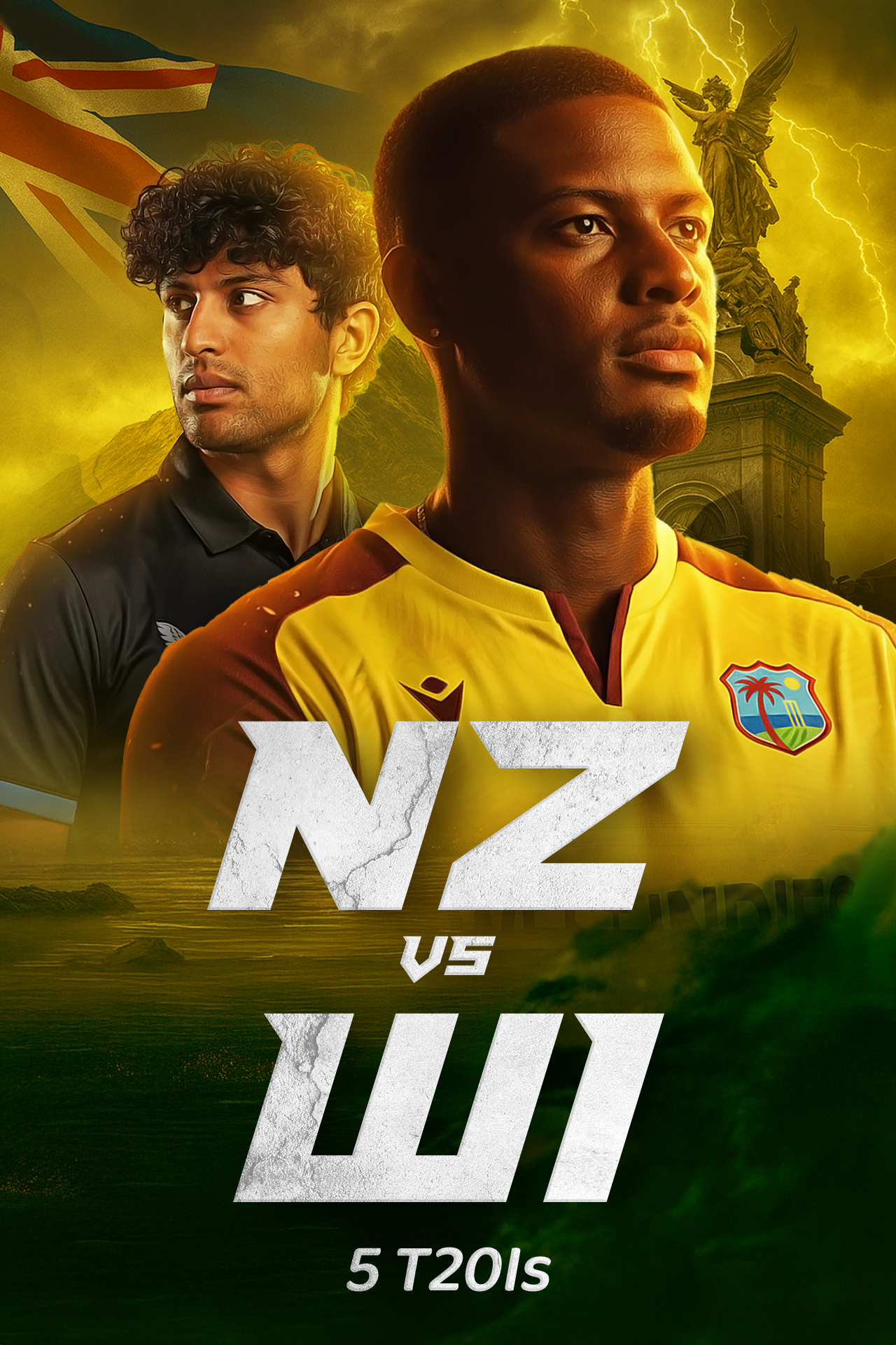 West indies tour of new zealand, 2025 cricket vertical banner