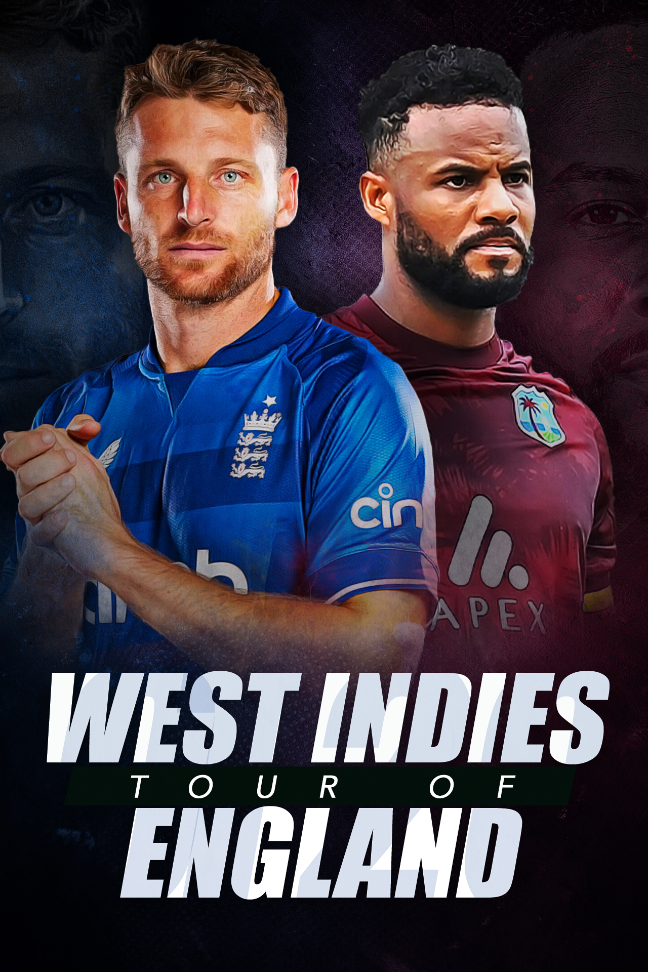West indies tour of england, 2025 cricket vertical banner