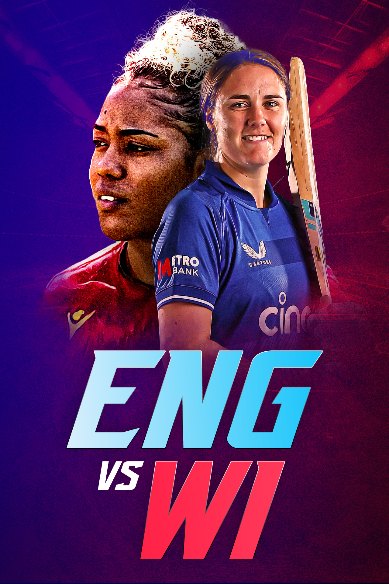West indies women tour of england, 2025 cricket vertical banner