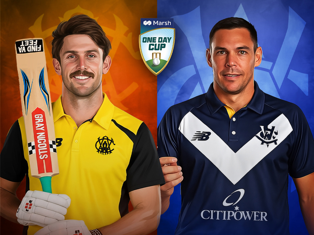 Match 21 of one day cup, 2025-26: western australia vs victoria banner
