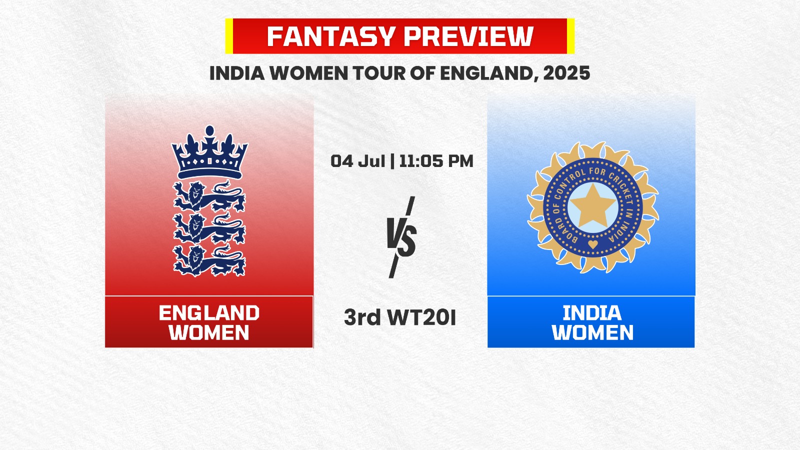3rd T20I: England Women vs India Women | Fantasy Preview