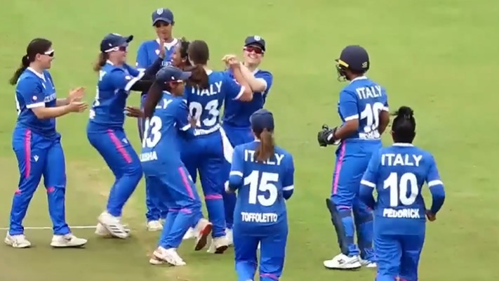 Italy Women beat Rwanda Women by 16 runs on DLS method | Match 1