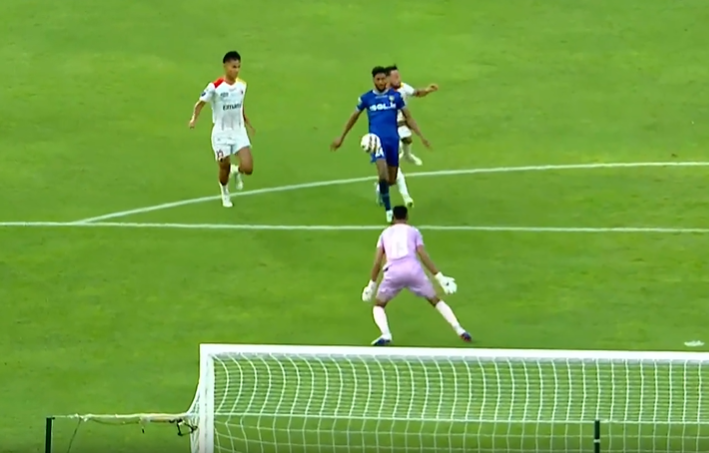 SPLENDID FINISH! Irfan Yadwad dinks it to perfection