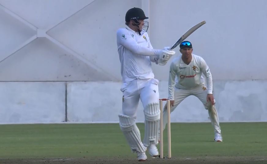 MAIDEN TEST TON! Bosch rattled Zimbabwe's bowling attack