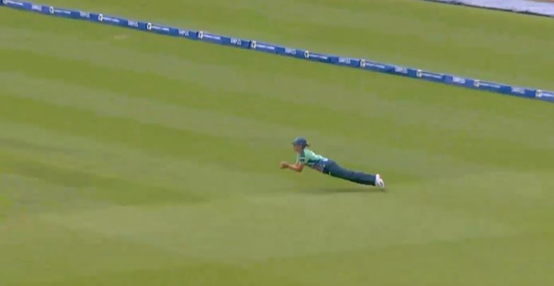 BLIMEY! Tash Farrant’s full-stretch dive stole the show