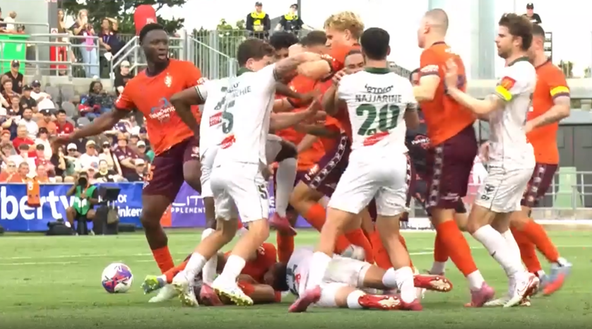 Red Card Drama! Spicy tackle sparks sideline-shaking brawl