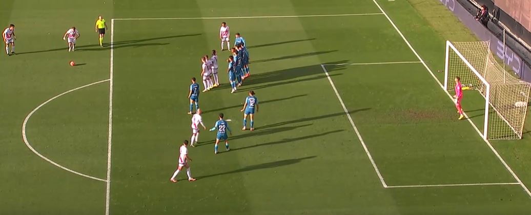 EXQUISITE! Florian Lejeune’s free-kick found the bottom corner