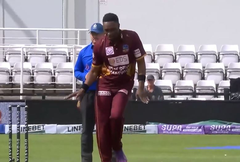 GROOVY! DJ Bravo turned the pitch into his dance floor