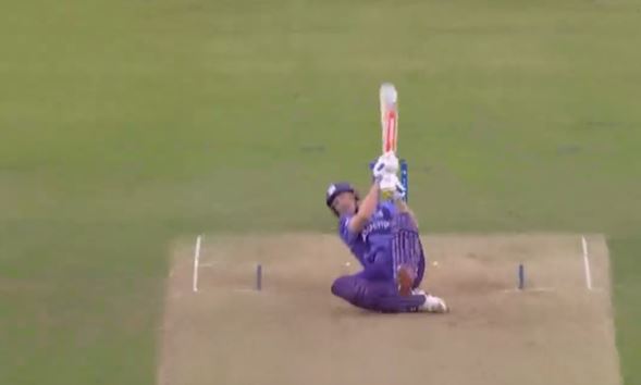 Audacious! Brook's sky-high scoop landed in the stands