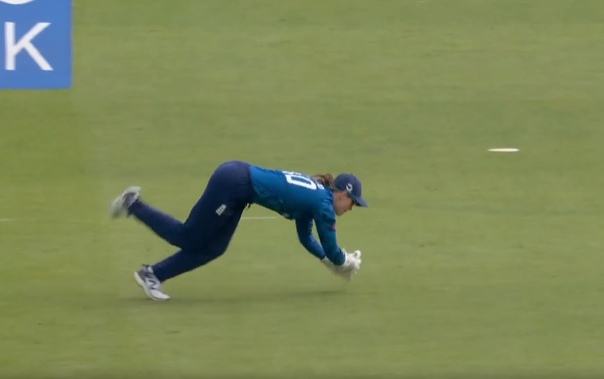 SUBLIME! Amy Jones pulled off a stunner behind the stumps