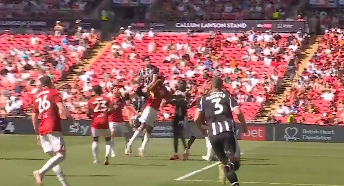 BULLET HEADER! Lucas Ness buries it with authority 