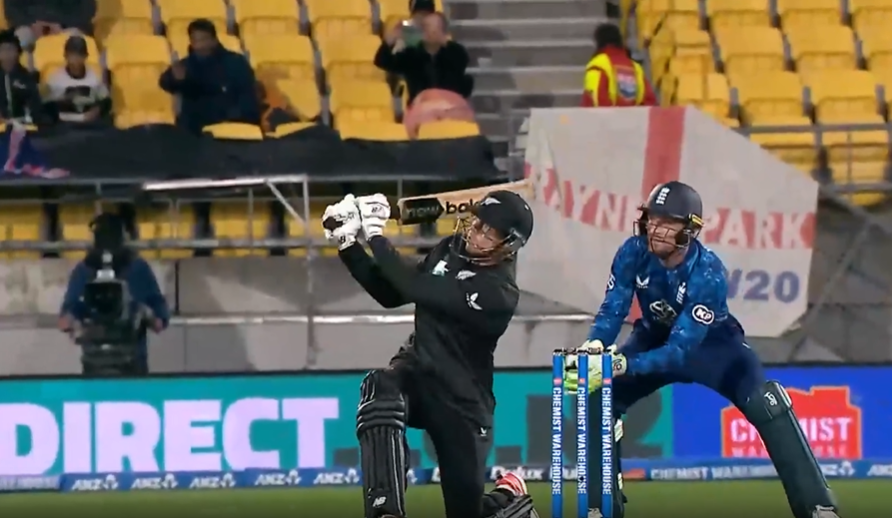 CARNAGE SIX! Santner smashed one to the rooftop