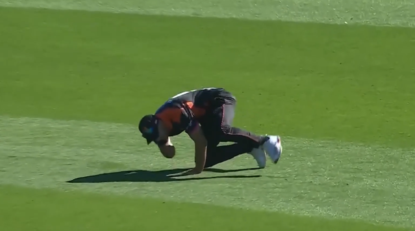 Hands Like Glue! Zak Gibson takes a screamer