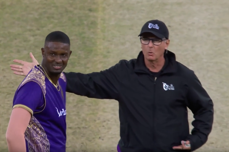 OOPS! Jason Holder's ball had its own flight plan