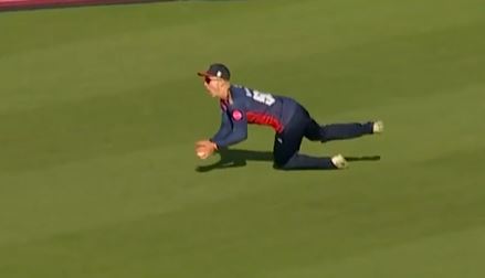 FLYING GRAB! Allison pulled off a screamer to dismiss Smeed