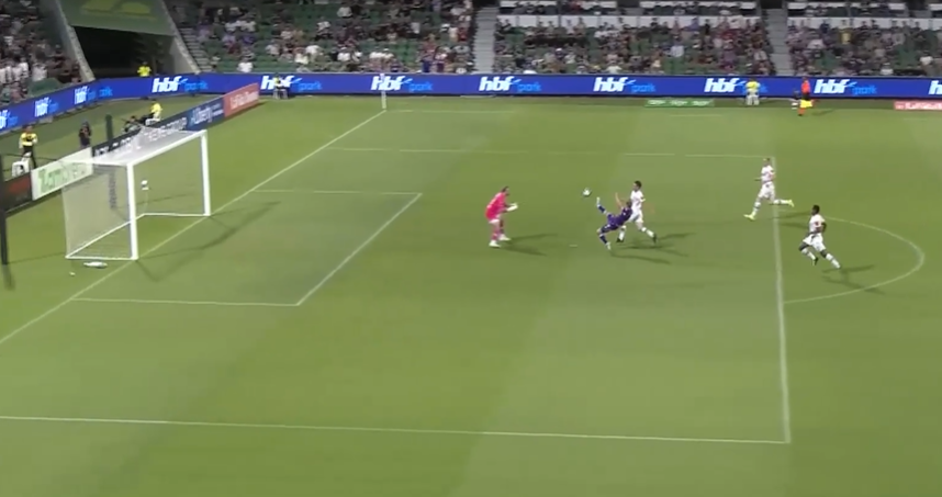 AUDACIOUS FINISH! Jaiden Kucharski lobs it over the keeper