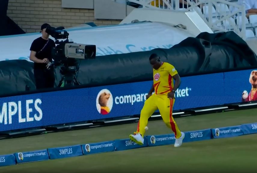 Fancy Footwork! Powell blends football skills to save a boundary