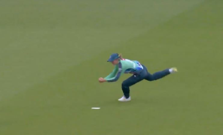 BLIMEY! Paige Scholfield's stunner lit up London