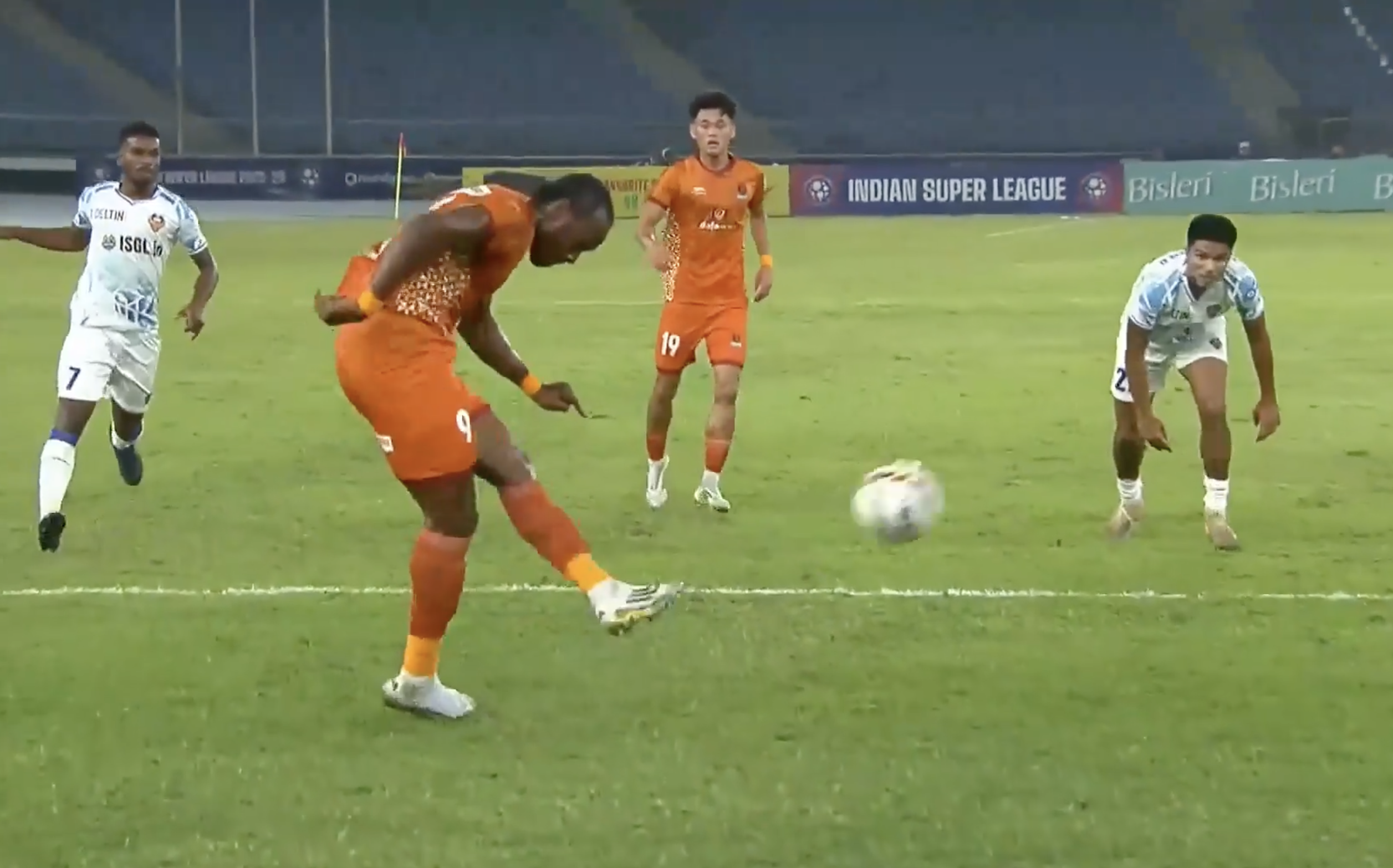 SUPERB FINISH! Nsungusi buries a left-footed curler into the net