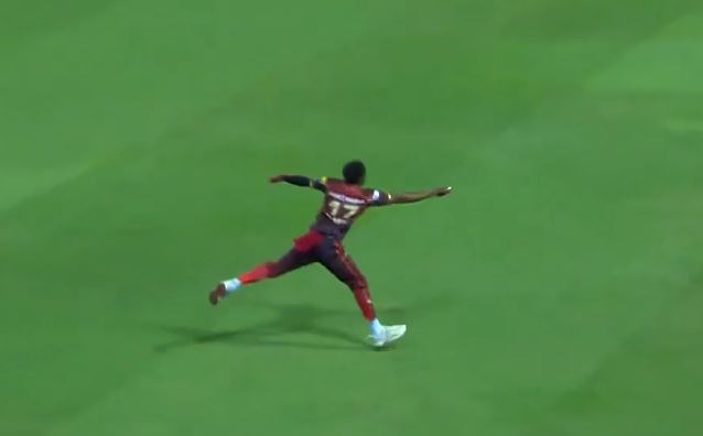 Absolute Screamer! Clarke's one-handed grab dismissed Andrew