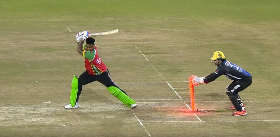 MILLIMETRES MATTER! Hetmyer’s unfortunate dismissal