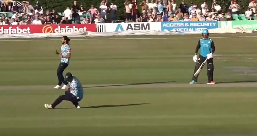 SHARP CATCH! Ed Barnard ended the batter’s hopes
