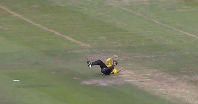 WHAT A CATCH! Jack Taylor ended Williamson’s stay in style
