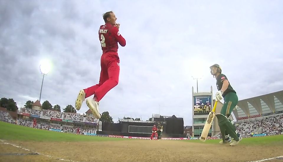 Hartley Takes Flight! Leaped high for a blinding caught & bowled
