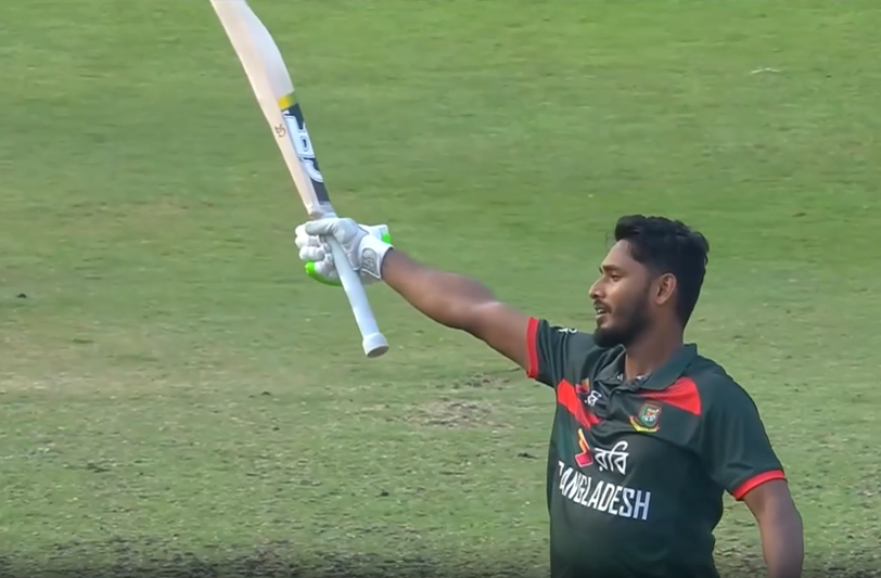 First ODI Ton! Tanzid Hasan seals it with a six