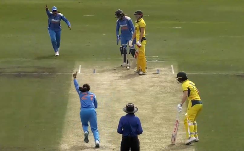 CHOPPED ON! Tahlia McGrath's unlucky dismissal
