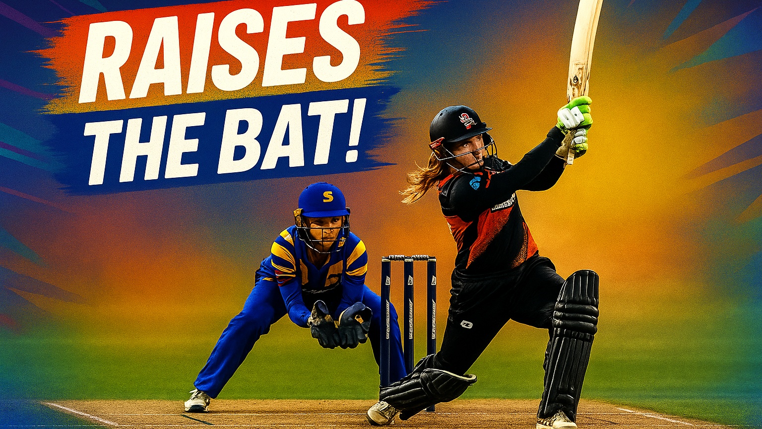 Caitlin Gurrey raises the bat with a crunching four