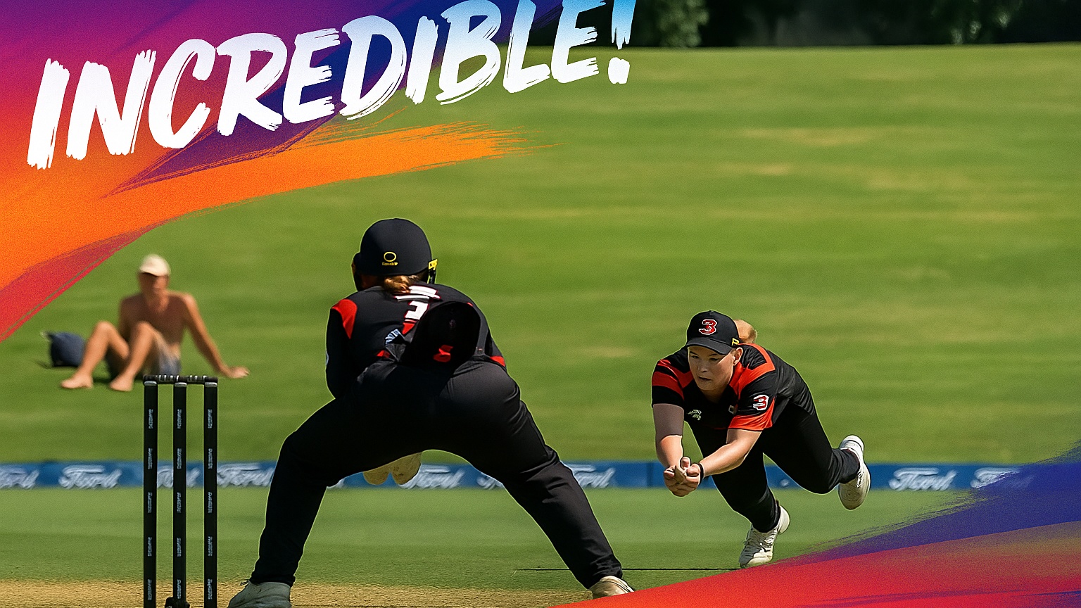 CRIKEY! Jess Watkin dives forward to pluck a difficult catch